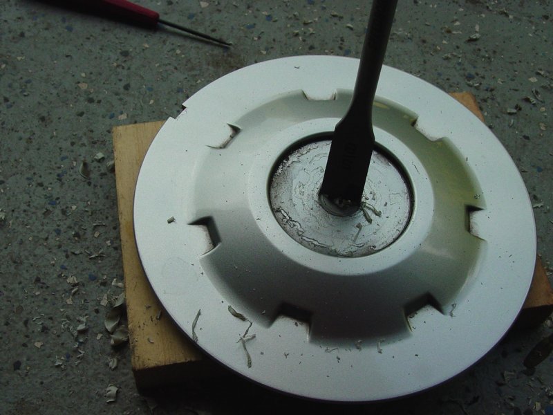 Drilling hole on center cap
