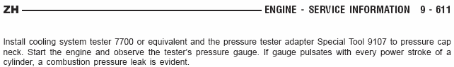9-611 Engine Service Information