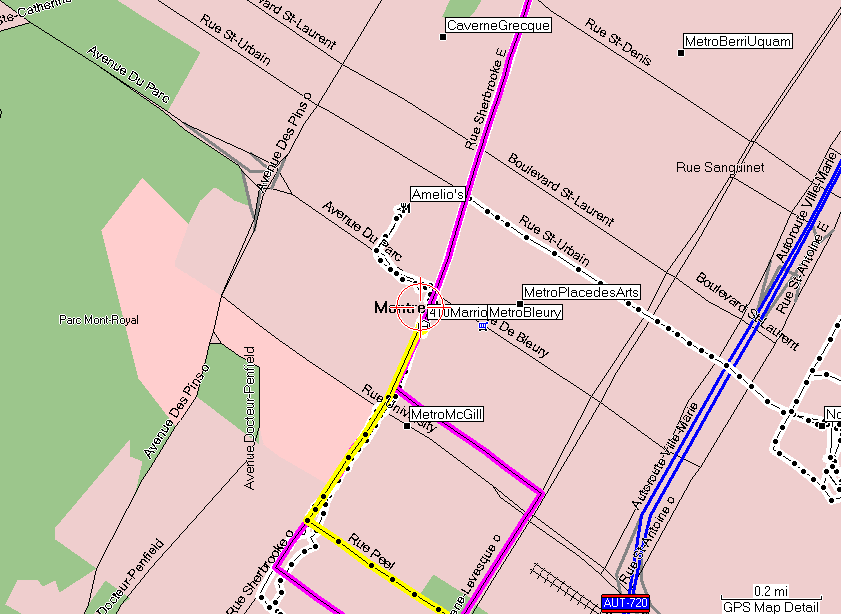 Montreal Hotel and surrounding area