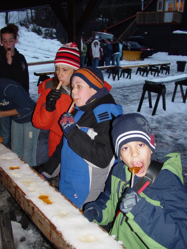 Maple Syrup Taffy at Erabliere du Lac-Beauport
