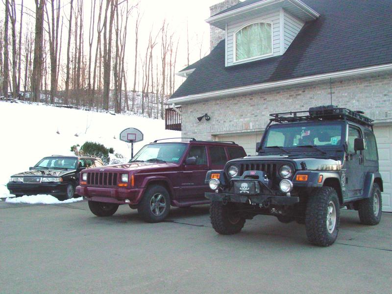 TJ with Driving Lights (Next to the rest of the "fleet") - Click to Enlarge